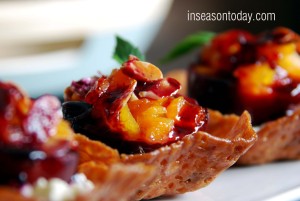 Baked Peaches With Mascarpone Cream and Blueberry Sauce 1