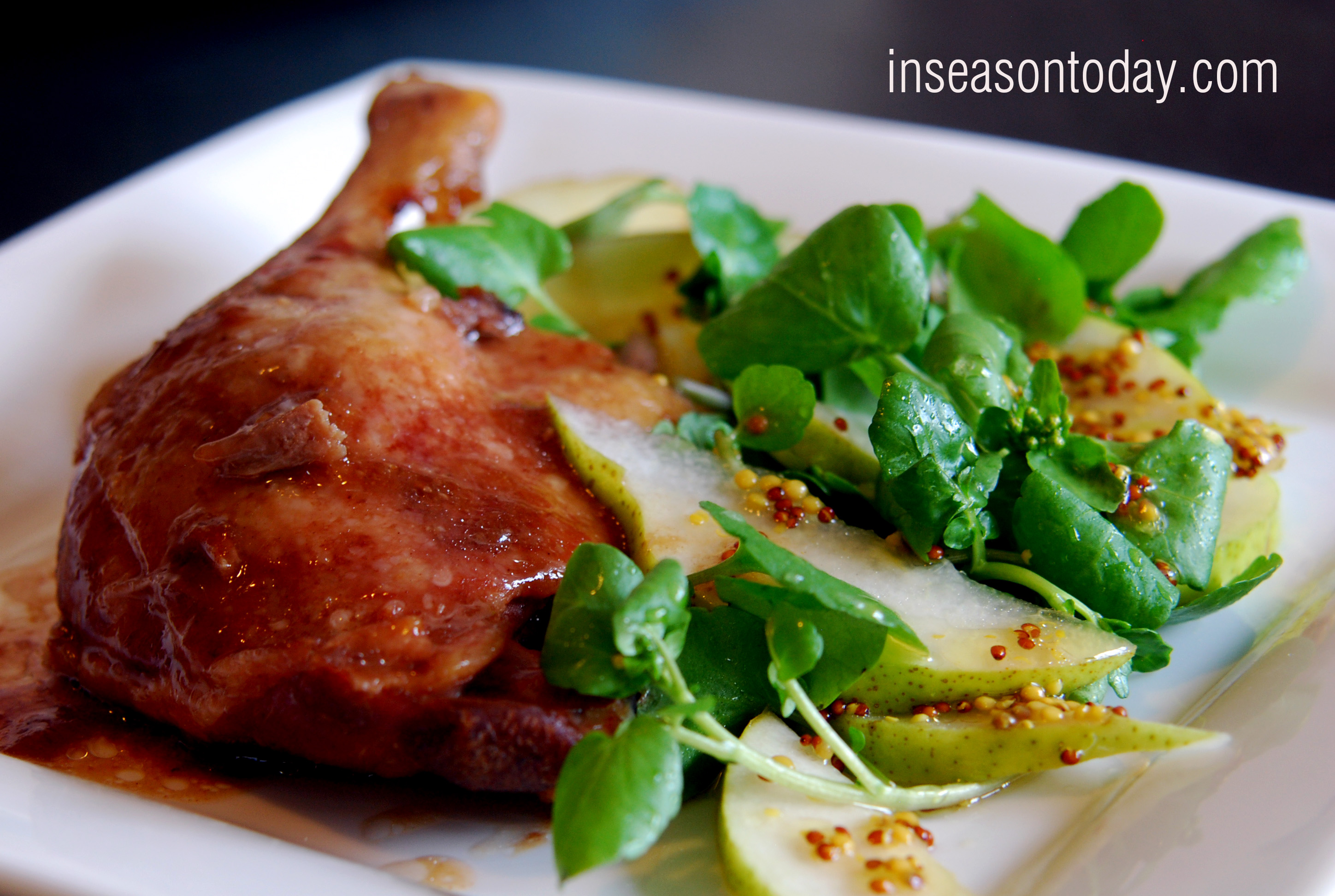 confit duck with pear apple watercress salad 4